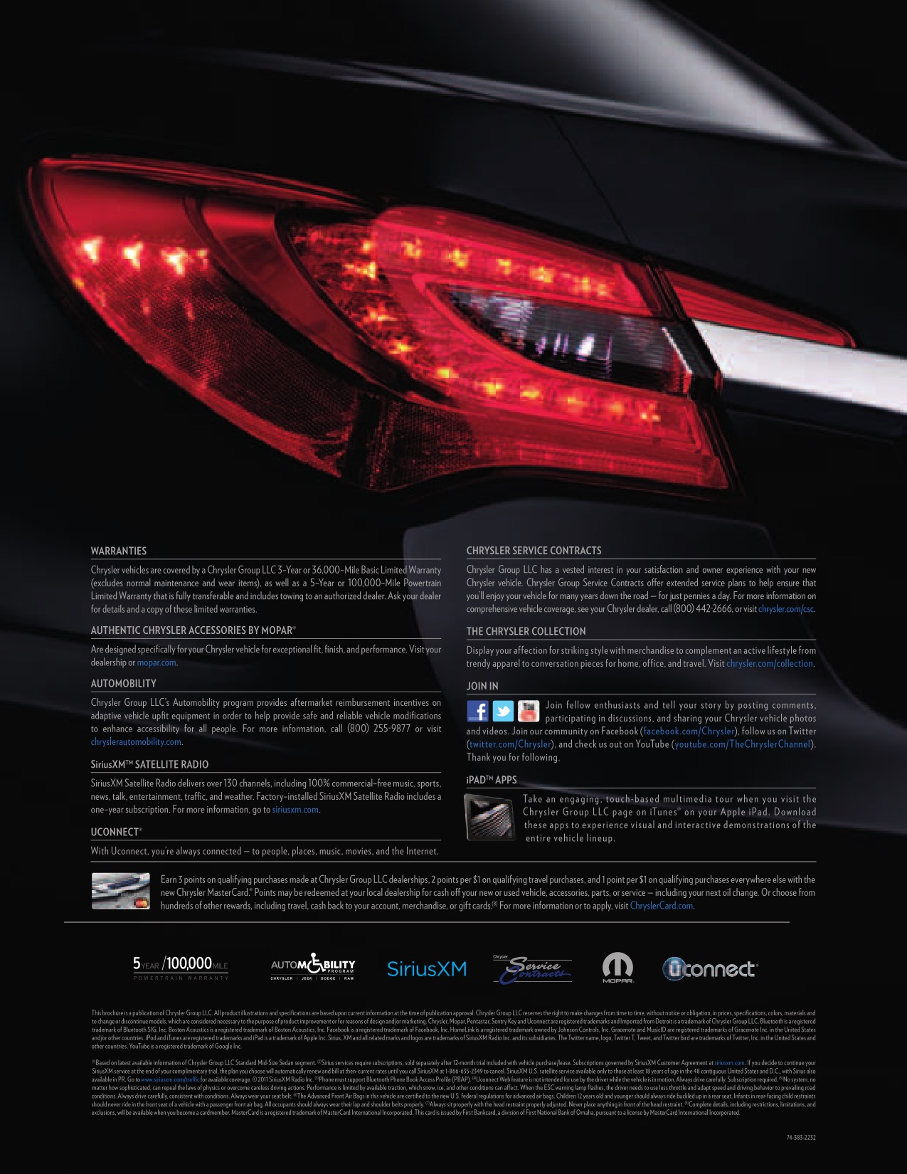 2012 Chrysler 200 Brochure Page 20